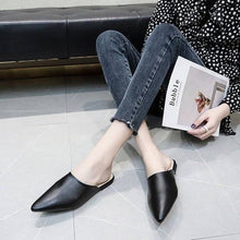将图片加载到图库查看器，Summer Elegant Ladies Slippers Slip On Square Heel Shoes High Heels Women Pumps Women Flats Elastic Mules Comfortable Slip On Women's Flats Loafers Casual Flat Shoes
