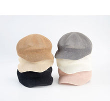 Load image into Gallery viewer, Summer Fashion Cap Straw Women Cap Adjustable Beret Mesh Breathable Berets Women Autumn Winter Hat Retro Pure Color Beanie Outdoor Beige Hat 56-58cm
