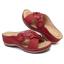 将图片加载到图库查看器，Summer Flat Sandal For Women Multicolor Handmade Retro Flowers Flip-Flops Women Slippers Cute Flat Summer Flats Sandals Women Strappy Flat Open Toe Sandals
