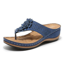 将图片加载到图库查看器，Summer Flat Sandal For Women Multicolor Handmade Retro Flowers Flip-Flops Women Slippers Cute Flat Summer Flats Sandals Women Strappy Flat Open Toe Sandals
