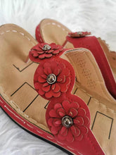 将图片加载到图库查看器，Summer Flat Sandal For Women Multicolor Handmade Retro Flowers Flip-Flops Women Slippers Cute Flat Summer Flats Sandals Women Strappy Flat Open Toe Sandals
