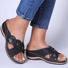 将图片加载到图库查看器，Summer Flat Sandal For Women Multicolor Handmade Retro Flowers Flip-Flops Women Slippers Cute Flat Summer Flats Sandals Women Strappy Flat Open Toe Sandals
