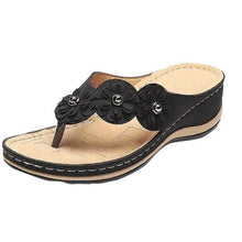 将图片加载到图库查看器，Summer Flat Sandal For Women Multicolor Handmade Retro Flowers Flip-Flops Women Slippers Cute Flat Summer Flats Sandals Women Strappy Flat Open Toe Sandals
