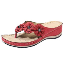 将图片加载到图库查看器，Summer Flat Sandal For Women Multicolor Handmade Retro Flowers Flip-Flops Women Slippers Cute Flat Summer Flats Sandals Women Strappy Flat Open Toe Sandals
