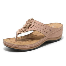 将图片加载到图库查看器，Summer Flat Sandal For Women Multicolor Handmade Retro Flowers Flip-Flops Women Slippers Cute Flat Summer Flats Sandals Women Strappy Flat Open Toe Sandals
