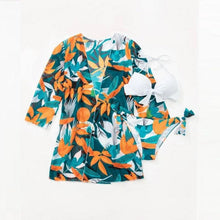 将图片加载到图库查看器，Summer Floral Print Bikini Swimsuit Women 3 Piece High-Waist Bikini Set Swimwear Female Push-Up Bathing Suit Tropical High Waist Wrap Swimsuit With Beach Cover Ups Soft And Breathable Summer Bikini
