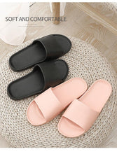将图片加载到图库查看器，Summer Home Mens Slippers Simple Black White Shoes Non-Slip Bathroom Slides Flip Flops Indoor Women Slippers Soft Slides Slippers For Men Cloud Cushioned Slides Thick Non-Slip Pool Gym House Slipper
