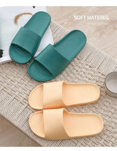 将图片加载到图库查看器，Summer Home Mens Slippers Simple Black White Shoes Non-Slip Bathroom Slides Flip Flops Indoor Women Slippers Soft Slides Slippers For Men Cloud Cushioned Slides Thick Non-Slip Pool Gym House Slipper
