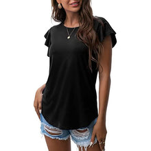 将图片加载到图库查看器，Summer Knit Ruffle Short Sleeve Top
