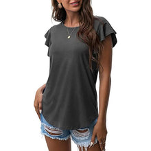 将图片加载到图库查看器，Summer Knit Ruffle Short Sleeve Top
