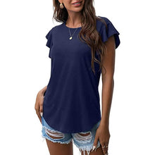 将图片加载到图库查看器，Summer Knit Ruffle Short Sleeve Top
