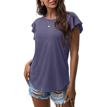 将图片加载到图库查看器，Summer Knit Ruffle Short Sleeve Top
