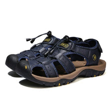 Load image into Gallery viewer, Summer Men's Breathable Sandals Beach Casual Shoes Thick Sole Closed Toe Aqua Shoes Hiking Fishing Summer Closed Toe Walking Sandal For Athletic Outdoor Lightweight Beach Breathable Waterproof Sandals
