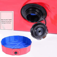 将图片加载到图库查看器，Summer Pools for Dogs Foldable Pet Bath Swimming Tub Bathtub Outdoor Indoor Collapsible Bathing Pool Play Interactive Cool Down Dog Pool Foldable Pool Bathtub PVC Dog Cat Children Swimming Pool
