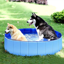 将图片加载到图库查看器，Summer Pools for Dogs Foldable Pet Bath Swimming Tub Bathtub Outdoor Indoor Collapsible Bathing Pool Play Interactive Cool Down Dog Pool Foldable Pool Bathtub PVC Dog Cat Children Swimming Pool

