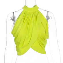 将图片加载到图库查看器，Summer Ruched Halter Crop Cute Tank Top with backless design cute tops for women= - Summer Fashion Tops For women
