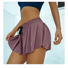 将图片加载到图库查看器，Summer Running Shorts Women 2 In 1 Marathon Quick Dry Shorts Gym Loose Sport Breathable Yoga Shorts
