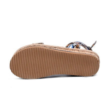 Load image into Gallery viewer, Summer Sandals Women Platform Shoes Candy Color Casual Girls Slip On Strap Cross Platform Espadrille Open Toe High Heel Sandals With Ankle Strap Buckle Up Shoes
