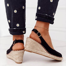 Load image into Gallery viewer, Summer Sandals Women Platform Shoes Candy Color Casual Girls Slip On Strap Cross Platform Espadrille Open Toe High Heel Sandals With Ankle Strap Buckle Up Shoes
