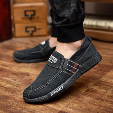 将图片加载到图库查看器，Summer Slip On Men's Casual Shoes Rubber Solid Mens Canvas Shoes Lightweight Waterproof Flat Casual Sneakers Loafer Shoes Casual Canvas Indoor Loafers
