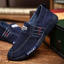 将图片加载到图库查看器，Summer Slip On Men's Casual Shoes Rubber Solid Mens Canvas Shoes Lightweight Waterproof Flat Casual Sneakers Loafer Shoes Casual Canvas Indoor Loafers
