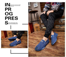 将图片加载到图库查看器，Summer Slip On Men's Casual Shoes Rubber Solid Mens Canvas Shoes Lightweight Waterproof Flat Casual Sneakers Loafer Shoes Casual Canvas Indoor Loafers
