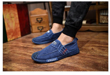 将图片加载到图库查看器，Summer Slip On Men's Casual Shoes Rubber Solid Mens Canvas Shoes Lightweight Waterproof Flat Casual Sneakers Loafer Shoes Casual Canvas Indoor Loafers
