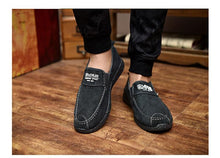 将图片加载到图库查看器，Summer Slip On Men's Casual Shoes Rubber Solid Mens Canvas Shoes Lightweight Waterproof Flat Casual Sneakers Loafer Shoes Casual Canvas Indoor Loafers
