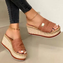 Load image into Gallery viewer, Summer Slippers Women Platform Slipper Fashion High Heeled Shoes Outdoor Beach Sandals For Women Platform Sandals Open Toe Elegant Heels Casual Summer Sandals
