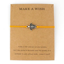 Load image into Gallery viewer, Summer Style Adjustable Jewelry Make a Wish Silver Sea Turtles Charm Women Men Bracelets Beach Sea Turtles Rope String Bracelets Anklets Family Handmade Adjustable Turtle String Bracelet For Women Kids
