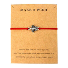 Load image into Gallery viewer, Summer Style Adjustable Jewelry Make a Wish Silver Sea Turtles Charm Women Men Bracelets Beach Sea Turtles Rope String Bracelets Anklets Family Handmade Adjustable Turtle String Bracelet For Women Kids
