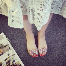 将图片加载到图库查看器，Summer Style Women Sandals Fashion Shoes Woman Casual Lightweight Toe Sandal Crystal Flat Shoes Round Toe Dress Open Toe Sandals Flip Flops Slip On Fashion Dress Shoes
