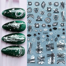 Load image into Gallery viewer, Summer Tropical Beach Coconut Tree Slippers 3D Nail Sticker Leaves Shell Transfer Decals Slider Decoration Manicures  Tip Water Transfer Nail Decals Sticker For Pretty Girl Self-Adhesive Nail Decals Designer Nail Stickers for Acrylic
