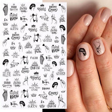 将图片加载到图库查看器，Summer Tropical Plants 3D Nail Sticker Iridescent Leaves Tree Transfer Decals Slider For Nails DIY Nail Art Decoration 3D Nail Stickers Decals Snowflakes Elk Bear Christmas Xmas Transfer Stickers Nail Art Self-Adhesive Decals Decoration Nail Art
