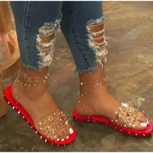 Load image into Gallery viewer, Summer Woman Transparent Buckle Strap Shoes Women's Sandals Cute Flat Dressy Summer Beach Flat Sandals Casual Open Toe Buckle Ankle Strap Sandals Shoes Flat Sandals Adjustable Buckle For Women
