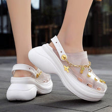 Load image into Gallery viewer, Summer Women Breathable Sandals Beach Shoes Women Slippers Slides Fashion Sandal Clogs Lightweight Walking Shoes With Chain Comfortable Shoes Around The House
