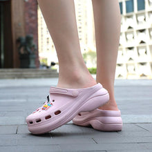 将图片加载到图库查看器，Summer Women Clogs Platform Garden Sandals Fruit Slippers Beach Shoes Increase Outdoor Unisex Garden Clogs Shoes Comfortable Slip-on Summer Beach Sandals
