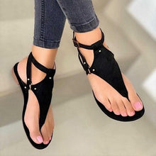 Load image into Gallery viewer, Summer Women's Sandals Fashion Fat Bottom Female Clip Toe Shoes Outdoor Beach Sandal Flat Sandal Ankle Strap Open Toe Breathable Summer Sandals Adjustable Buckle Strap Women Sandals
