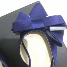 Load image into Gallery viewer, Summer Women's Shoes Silk Satin Trendy Slippers Flat Heel Women's Shoes Silk Satin Pointed Bow Tie Flat Heel Outdoor Sandals Slides Party Sandals Casual Shoes Summer Low Heeled
