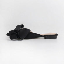 Load image into Gallery viewer, Summer Women's Shoes Silk Satin Trendy Slippers Flat Heel Women's Shoes Silk Satin Pointed Bow Tie Flat Heel Outdoor Sandals Slides Party Sandals Casual Shoes Summer Low Heeled
