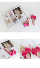 Load image into Gallery viewer, Summer Women's Shoes Silk Satin Trendy Slippers Flat Heel Women's Shoes Silk Satin Pointed Bow Tie Flat Heel Outdoor Sandals Slides Party Sandals Casual Shoes Summer Low Heeled
