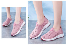 将图片加载到图库查看器，Summer Womens Shoes Breathable Mesh Sneakers Slip On Flats Espadrilles Fashion Trainers Women Comfortable Pink Couple Shoes Outdoor Walking Footwear Shoes
