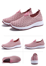 将图片加载到图库查看器，Summer Womens Shoes Breathable Mesh Sneakers Slip On Flats Espadrilles Fashion Trainers Women Comfortable Pink Couple Shoes Outdoor Walking Footwear Shoes
