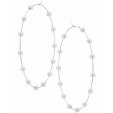 将图片加载到图库查看器，Super Huge Circle Pearls Earrings Thin Dangle
