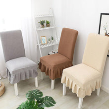 将图片加载到图库查看器，Super Soft Polar Fleece Fabric Skirt Style Chair Cover Elastic Chair Covers Spandex For Kitchen Wedding Chair Covers Dining Room Washable Furniture Chair for Kids Pets Home Ceremony Banquet Wedding Party
