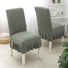 将图片加载到图库查看器，Super Soft Polar Fleece Fabric Skirt Style Chair Cover Elastic Chair Covers Spandex For Kitchen Wedding Chair Covers Dining Room Washable Furniture Chair for Kids Pets Home Ceremony Banquet Wedding Party
