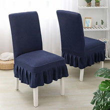 将图片加载到图库查看器，Super Soft Polar Fleece Fabric Skirt Style Chair Cover Elastic Chair Covers Spandex For Kitchen Wedding Chair Covers Dining Room Washable Furniture Chair for Kids Pets Home Ceremony Banquet Wedding Party
