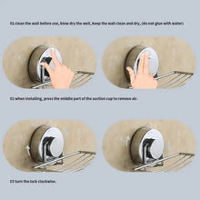 Load image into Gallery viewer, Super Strong Vacuum Suction Cup Soap Holder Drain Stainless Steel Wall-Mounted Soap Dish Shower Box Dish Punch-Free Bathroom Accessories Bathroom Soap Dish Holder Shower Soap Dish Saver Tray Bar Soap Sponge Holder for Shower Bathroom And Kitchen
