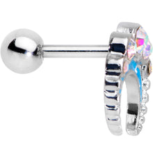 Load image into Gallery viewer, Auora Gem Encrusted Crescent Moon Cartilage Tragus Earring
