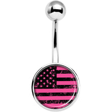 将图片加载到图库查看器，Pink American Flag Belly Ring
